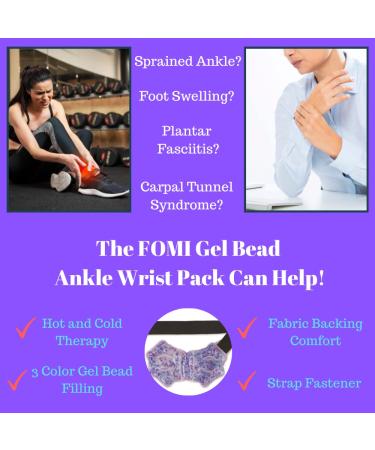 FOMI Ankle Hot Cold Gel Bead Ice Packs | 2 Pack for Pain Relief | Ideal for Swelling, Plantar Fasciitis, Achilles Tendonitis, and Sprained Ankles - Buy Online on GoSupps.com