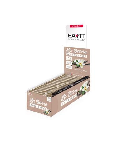 EAFI5Eafit EAFIT Protein bars with 24 bars of 46 g vanilla flavor coated with milk chocolate 16 g protein per bar 55 g sugar sugar 12 vitamins and minerals certified against doping