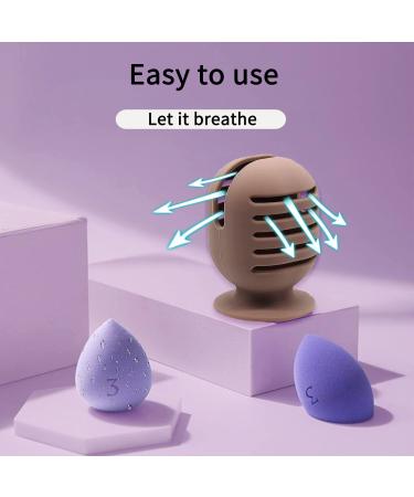 ELESDA Silicone Makeup Sponge Holder - Travel Friendly Beauty Blender Stand in Khaki - Buy Online on GoSupps.com