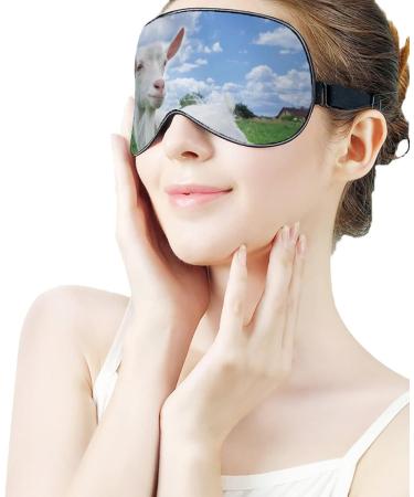 Goat Blue Sky Eye Mask - Adjustable Sleep Blindfold for Travel Yoga & Naps - Light-Blocking Comfort for Men & Women - Buy Online on GoSupps.com