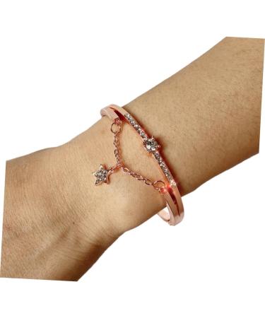 Fomiyes 3-Stone Women's Bracelet - Sun and Moon Cuff Retro Gem and Rhinestone Silver Chain Jewelry - Buy Online on GoSupps.com