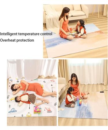 Demya Heated Carpet Mat 100x200cm | Energy-Saving Floor Heating with Remote Control Timer & Thermostat | Easy to Clean Foot Warmer  - Buy Online on GoSupps.com