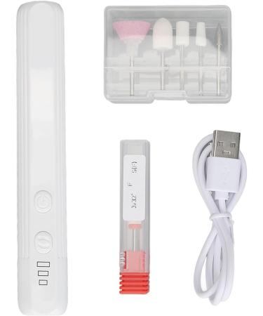 Electric Nail Grinder Manicure Pedicure Tools Electric Nail Drill Pen USB Rechargeable LED Light with 6 Heads for Salon for 2.35mm Nail Tips - Buy Online on GoSupps.com