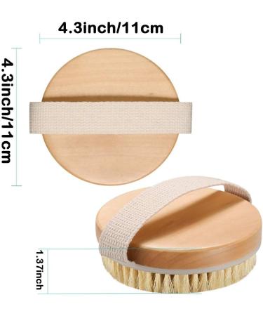 Natural Bristle Dry Body Brush for Lymphatic Drainage and Exfoliation - Stimulate Blood Circulation, Remove Toxins and Cellulite - Buy Online on GoSupps.com