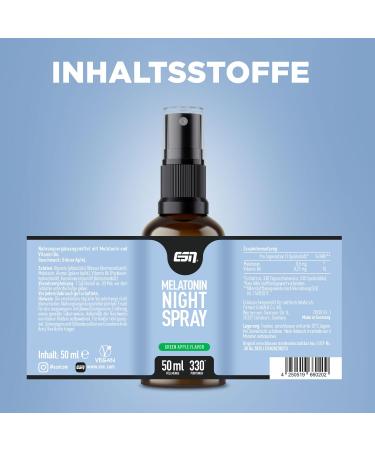 ESN Melatonin Night Spray 50ml - Green Apple Sleep Spray with Melatonin & Vitamin B6 for Better Sleep - Buy Online on GoSupps.com