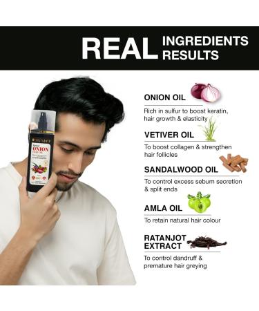 Soulflower Onion Hair Oil with Amla, Ashwagandha & Sandalwood - 100% Pure, Cold Pressed, Non-Greasy, 220 ml - Buy Online on GoSupps.com