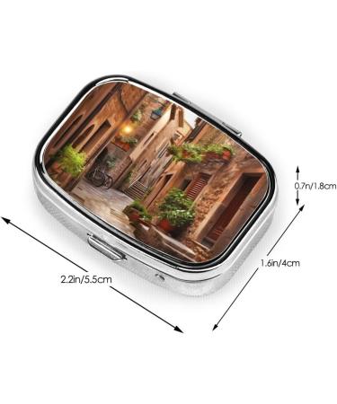 Shop Italian Street Printing 2 Compartment Pill Case | Cute Travel Pill Box Organizer for Purse - Perfect Gift Idea - Buy Online on GoSupps.com
