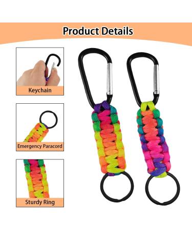 12 Premium Paracord Keychains - Braided Key Rings & Outdoor Accessories with Carabiner - Perfect for Camping & Personalization - Buy Online on GoSupps.com