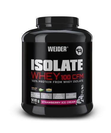 Weider Isolate Whey 100 CFM Ice Strawberry Flavor Protein Blend with Whey Protein Isolate Muscle Gain No Aspartame Low Sugar 908g