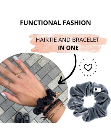 Buy Bellody Urban Gray Scrunchies - Velvety Soft Hair Tie with Strong Hold | Exclusive Colors | International Shipping Available - Buy Online on GoSupps.com