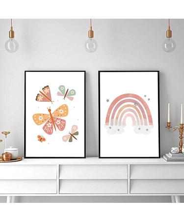 Taicols Set of 4 Boho Posters for Children's Rooms | Din A4 Wall Art Decoration for Girls' Baby Rooms - Buy Online on GoSupps.com