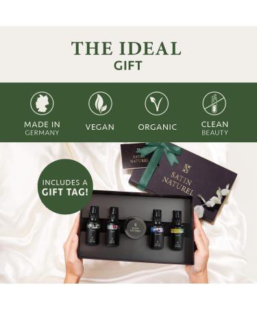 Organic Hair & Body Care Gift Set for Her - Argan, Jojoba, Almond, Castor Oil + Body Scrub - 5x30ml - Ideal Birthday Gifts for Mom, Sister, Women by Satin Naturel - Buy Online on GoSupps.com