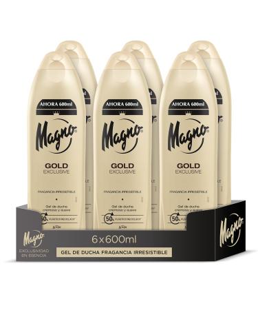 Magno Magno 6 x Gold Body Wash 600ml (3600ml) - Seductive Scent - Offers Smoothness and Softness