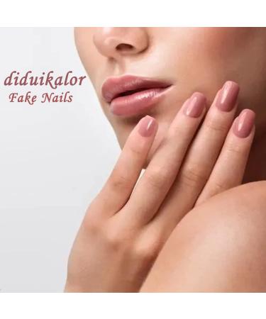 diduikalor Gold French Tip Press on Nails - Medium Length Acrylic Fake Nails - 24 pcs - Buy Online on GoSupps.com