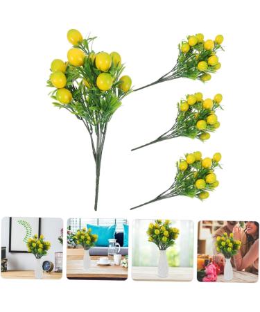 ADOCARN 4pcs Plastic Lemon Branch Fake Lemons Fake Lemon Branches Fake Lemon Tree Stems Artificial Lemon Stem Fake Fruit Branches Artificial Lemon Tree Stem Yellow Home Decor Bundle Orange - Buy Online on GoSupps.com