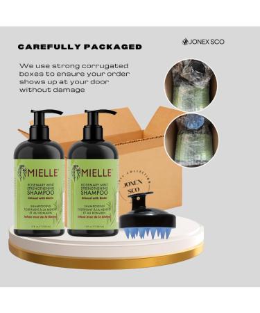 Rosemary Mint Hair Shampoo (pack of 2) Bundle with JONEX SCO Scalp Massager Hair Brush for Scalp Scrub 2 Shampoo+1 Hair Scalp Massager - Buy Online on GoSupps.com