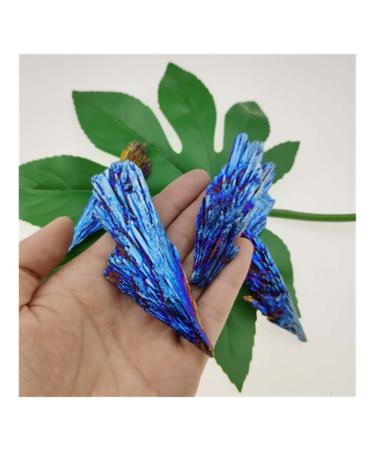 Natural Black Tourmaline Rough Stone Electroplated Blue Crystal Minerals Home Goods Randomly send 1 Piece