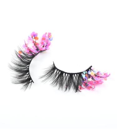 PINK LASHES - Colored Faux Mink Bottom Lash Set for Cosplay & Drag - Glitter Eyelashes Extension Pack - Pink False Lashes - Buy Online on GoSupps.com