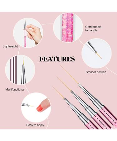 Saviland Nail Art Liner Brush Set - 6-Piece Rose Gold Nail Design Tool for Precision Liner Art & French Manicure - Buy Online on GoSupps.com