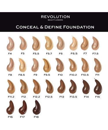 Revolution Beauty Ltd Revolution Conceal & Define Foundation Full Coverage LongLasting Matte Finish Vegan & CrueltyFree 23ml F15 - Buy Online on GoSupps.com