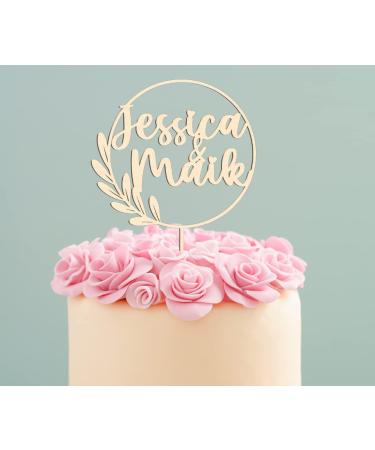 Personalized Natural Wood Cake Topper - 20 cm Birch Multiplex Decoration Accessory - Buy Online on GoSupps.com