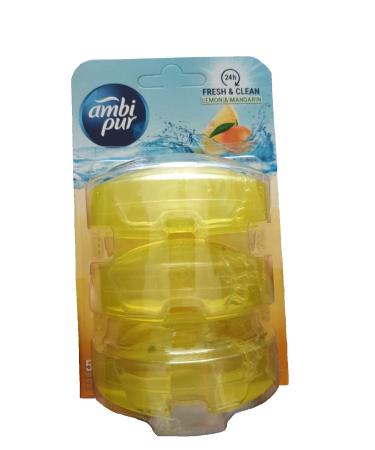Ambi Pur 6 pieces 3 liquid toilet stones refill 3 x 55ml - Lemon & Mandarin