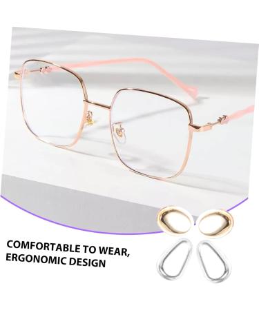 2 Pairs Glasses Nose Pads - Comfortable Nose Saddle Bridge Cushions for Eyewear | Transparent Zinc Alloy Sunglasses Frame Pads - Portable & Durable - Buy Online on GoSupps.com