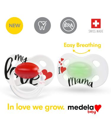 Medela Baby Pacifier 0-6 Months - My Love (Day & Night) - Pack of 2 - Buy Online on GoSupps.com