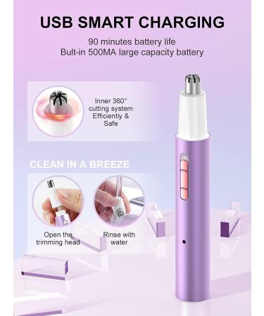 2-in-1 Nasal Hair Trimmer & Ear Hair Cutter - Waterproof Precision Trimmers for Women | Easy Clean Violet - Buy Online on GoSupps.com