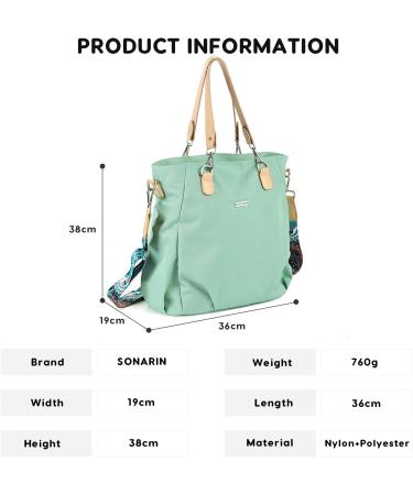 Sonarin Stylish Waterproof Baby Diaper Bag - Large Capacity Travel Carrier with Stroller Hooks & Wrap Pad - Green - Buy Online on GoSupps.com