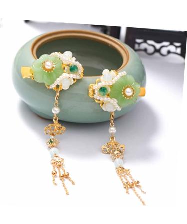 MAGICLULU 2 Pairs Tassel Hair Clip Chinese Hair Barrettes Hanfu Hair Accessories Clips for Hair Accessories Chinese Jade Hair Accessories Chinese Wedding Hair Clip Miss Hairpin Pearl China - Buy Online on GoSupps.com