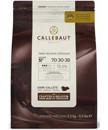Chocolate - Dark Bittersweet Callets - 2.5 kg (5.5 lbs) - Callebaut 70-30-38NV