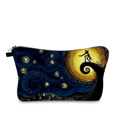 Cosmetic Bag MRSP Makeup bags for women,Small makeup pouch Travel bags for toiletries waterproof Dead The Nightmare Before Christmas (The Starry Night)