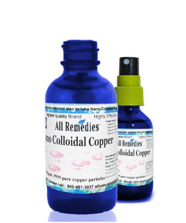 Nano Colloidal Copper Colloidal Minerals Supplement Colloidal Copper Liquid Copper Mineral 2oz 240ppm Bottle All Remedies colloidal Copper for Adults Men Women Kids Kosher 2 Ounce Spray