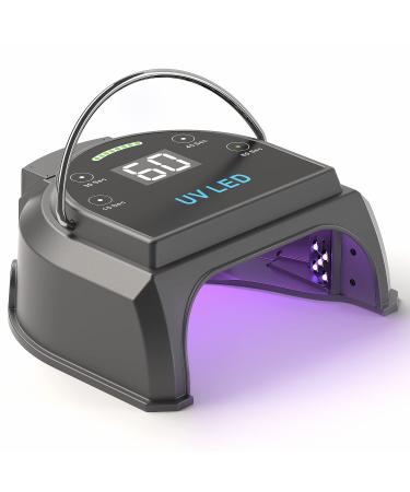 80W Professional Cordless UV LED Nail Lamp, Gelpal Wireless UV Lights for Nails with 45 Beads and Rechargeable Battery, Portable LED Gel Nail Curing Dryer, Nail Polish Machine for Salon or Home, Black