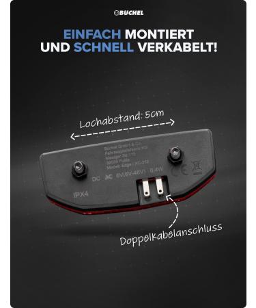 B chel LED Bicycle Luggage Rack Light | STVZO Approved Taillight for Dynamo & E-Bike | Black Bicycle Light - Buy Online on GoSupps.com