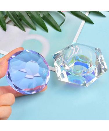 Kapmore Diamond Shape Glass Nail Dish with Lid Portable Manicure Crystal Bowl Fashion Nail Powder Cup Holder Glassware Care Tool for Manicure - Buy Online on GoSupps.com