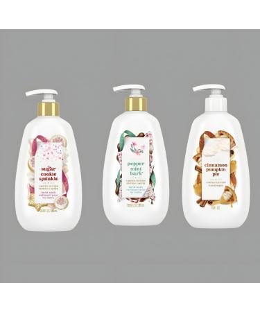 Holiday Treats Hand Wash Variety Pack Cinnamon Pumpkin Pie Sugar Cookie Peppermint Bark 12 fl. oz. 3 Count