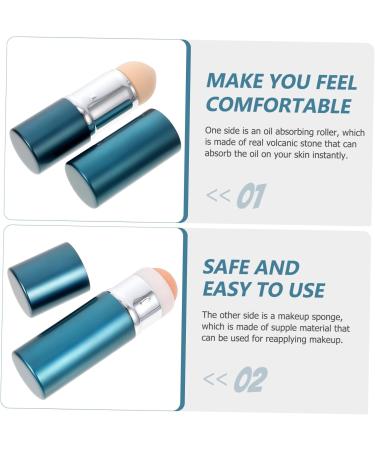 WOONEKY Volcanic Stone Oil-absorbing Ball Oil Roller Face Roller Oil Blotting Roller Face Oil Powder Puff 8.30X2.30X2.30CM Blue - Buy Online on GoSupps.com