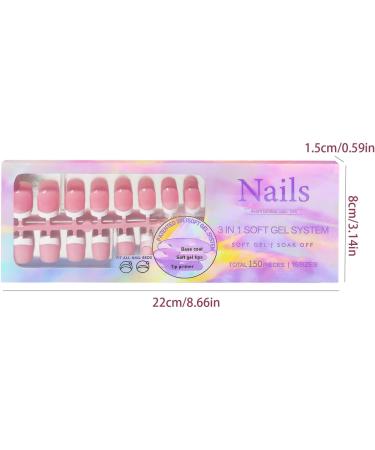  Aublinto Nails French Press on Nails Long False Nails Ballerina Acrylic Manicure Decoration Coffin Acrylic Gel Nails DIY Nail Art for Women Girls - Buy Online on GoSupps.com