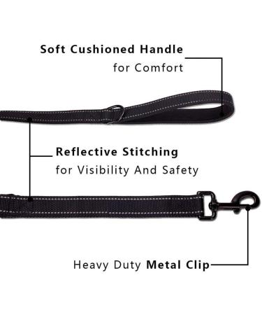 1.5m Double Handle Dog Leash - Heavy Duty Nylon Rope for Large/Medium Dogs | Reflective Safety Leash Control | Strong Dual Lead for Training - Buy Online on GoSupps.com