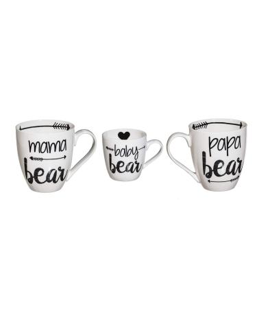 Cypress Home Beautiful Bear Family Ceramic Cup O' Java Cup Gift Set - 6 x 4 x 4 Inches Indoor/Outdoor home goods For Kitchens  Parties and Homes