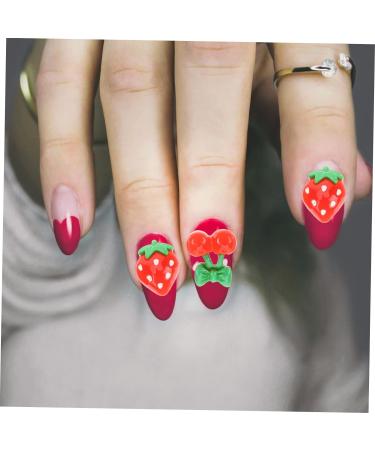 FRCOLOR 180 Pcs Nail Fruits Decoration Cute Lip Gloss Tool Nail Decoration Fruit Slices Cherry Fruit Flatback Lip Gloss Kit to Nail Art Charms Hair Red Resin Nail Supplies Strawberry 3d - Buy Online on GoSupps.com