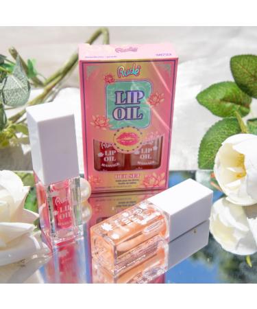 Lip Oil Massage Duo par RUDE - 2 Pc 0.135oz Massage Lip Oil - Strawberry Sauna Peach - Buy Online on GoSupps.com