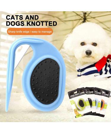 Pet Dematting Combs Knotting Comb Knotting Comb for Cats De Knotting Comb for Dog Pet Dematting Comb Knotting Combs Hair Removal Removal Massaging Brush Safety Deshedding Blades (Blue) - Buy Online on GoSupps.com