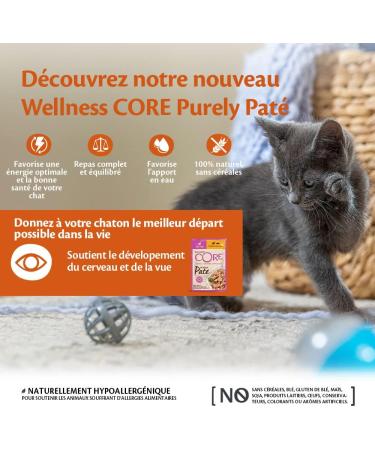 Wellness CORE Purely Pat Kitten Kitten Pate wet cat food grain-free high meat content po - Buy Online on GoSupps.com