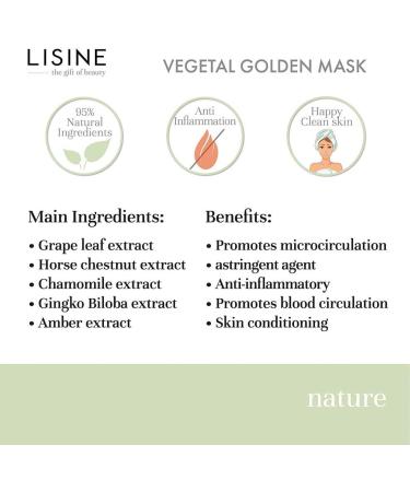  LISINE Lisine Or V g tal Mask 50 ml moisturising face mask with amber extracts luxurious and innovative gel texture strong anti-aging and de-stressing effect suitable for all skin types vegan - Buy Online on GoSupps.com