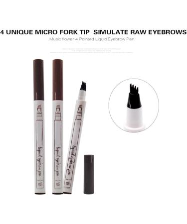 Eyebrow Pen Eyebrow Pencil with 4 Fork Tip ApplicatorSpoolie Brush for Hair-Like Natural Brows Stays on All Day (Brown) - Buy Online on GoSupps.com