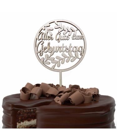 Personalized cake topper made of wood cake plug called birthday wedding baptism communion cake cake decoration (happy birthday)