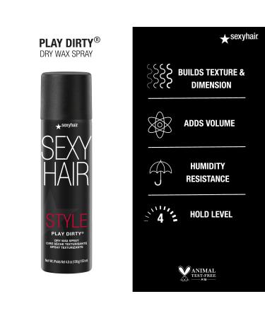 SexyHair Style Play Dirty Dry Wax Spray - Body & Dimension for All Hair Types - 4.8 fl oz - Buy Online on GoSupps.com
